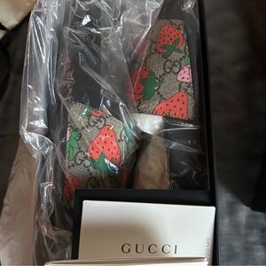 Gucci slides purchased back in 2020 at the Houston Galleria . Worn twice